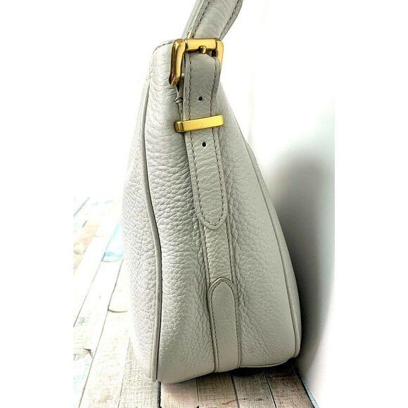 ROOMY J.CREW PEBBLED GRAY GENUINE LEATHER TOTE HOBO SHOULDER BAG PURSE HANDBAG - Picture 4 of 10